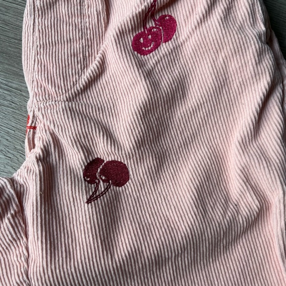 Pink Corduroy Pants with Cherry Print - Picture 2 of 11